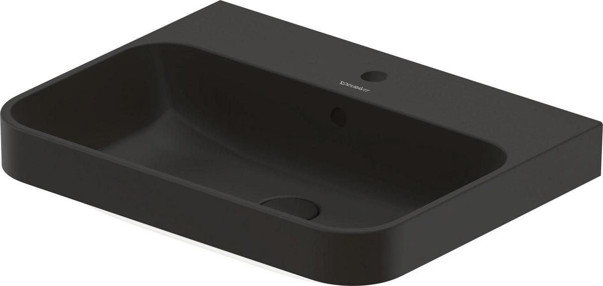 DURAVIT Aufsatzbecken Happy D.2 Plus 600 mm Weiß mit Überlauf und Hahnlochbank