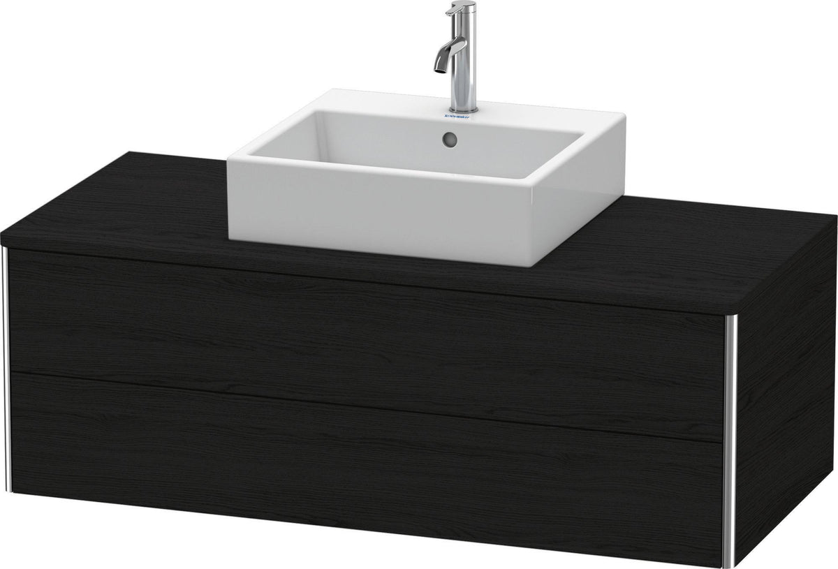 DURAVIT XSquare Waschtischunterbau Eiche Schwarz 1200 mm mit 2 Schubkästen und Tip-on-Technik