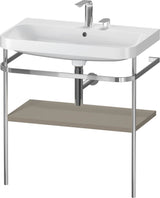 DURAVIT Happy D.2 c-shaped Waschtisch-Set 775 mm mit Metallkonsole, taupe seidenmatt