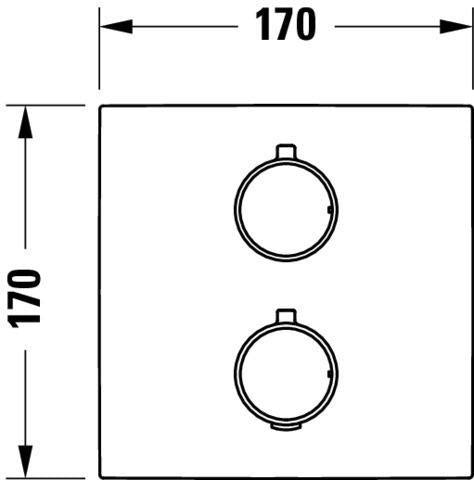 DURAVIT Thermostat Unterputz Set Eckig Chrom – Fertigmontageset mit Thermostatkartusche