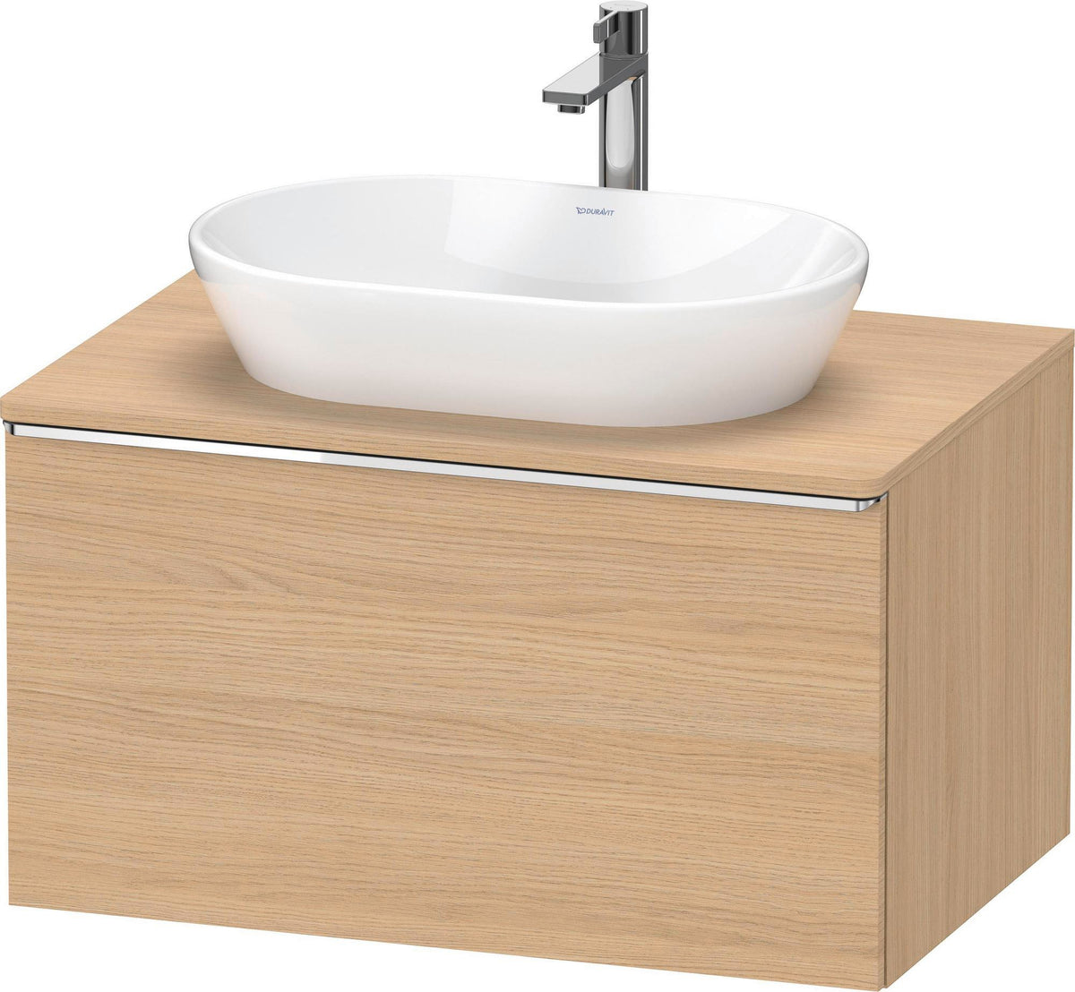 DURAVIT D-Neo Konsolenwaschtischunterbau 800 mm betongrau matt mit Bronze-Griff und Soft-Close-Auszug