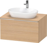 DURAVIT D-Neo Konsolenwaschtischunterbau 800 mm betongrau matt mit Bronze-Griff und Soft-Close-Auszug