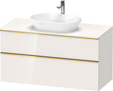 DURAVIT D-Neo Konsolenwaschtischunterbau 1200 mm Eiche Schwarz Matt mit Bronze Griff