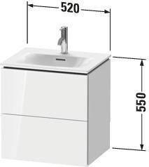 DURAVIT L-Cube Waschtischunterbau 520 mm weiß matt – 2 Schubkästen, wandhängend