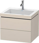 Duravit L-Cube c-bonded Waschtischset 600 mm wandhängend mit 2 Schubkästen und Tip-on Technik
