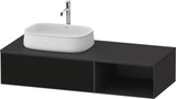 Duravit Zencha Konsolen-Waschtischunterbau 1300 mm Eiche Anthrazit mit Auszug und Tip-on-Technik