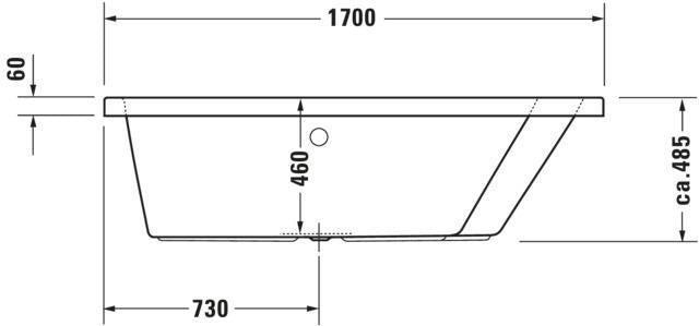DURAVIT Paiova Whirlwanne 1700x1300mm Weiß Einbau mit Air-System, 12 Luftdüsen