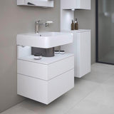 DURAVIT Qatego Waschtischunterbau 590 mm wandhängend, 1 Auszug, weiß Hochglanz, Nische Eiche Schwarz