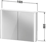 DURAVIT XViu Spiegelschrank 820 mm mit LED-Beleuchtung, Champagner Matt, 2 Türen, IP44
