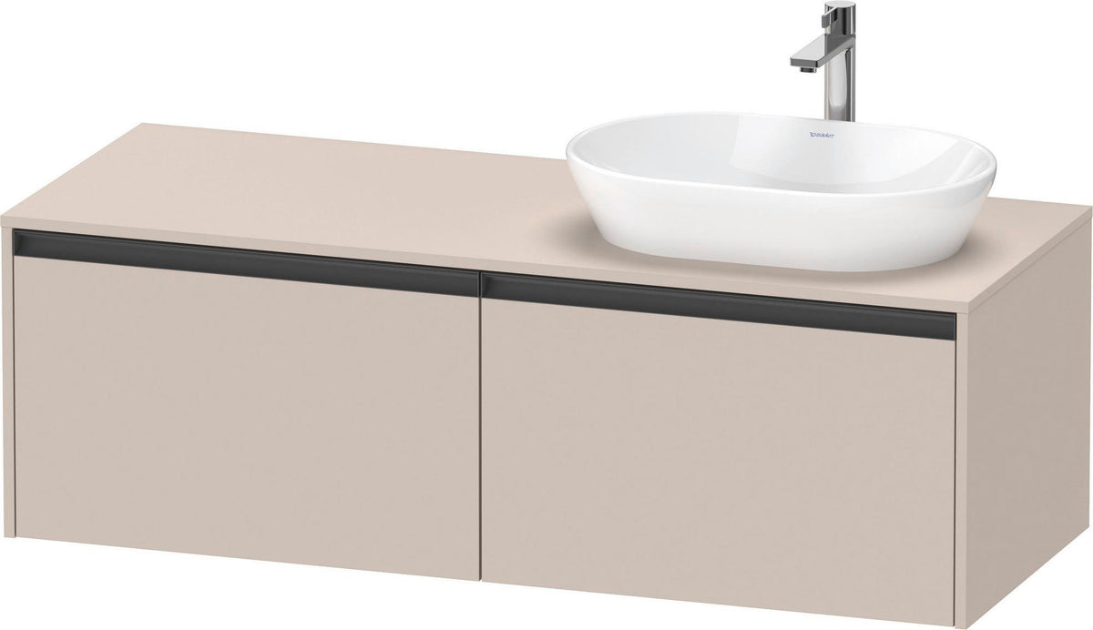 Duravit Ketho.2 Konsolen-Waschtischunterbau 1400 mm Betongrau Matt mit 2 Auszügen
