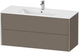 Duravit XViu Waschtischunterbau wandhängend 1210 mm, 2 Schubkästen, champagner matt/weiß matt