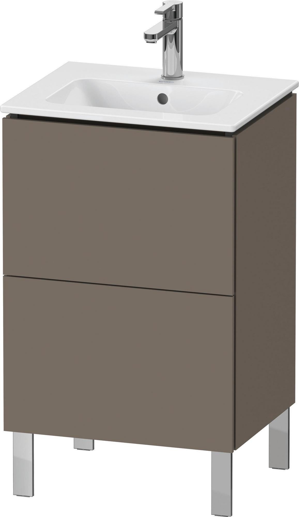 Duravit L-Cube Waschtischunterbau bodenstehend, 2 Auszüge, Weiß Matt, 520 mm