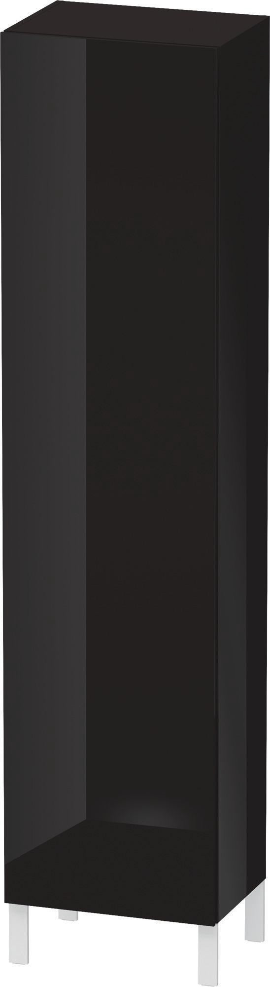 Duravit L-Cube Hochschrank 500x360x2000 mm, 1 Tür rechts, schwarz hochglanz