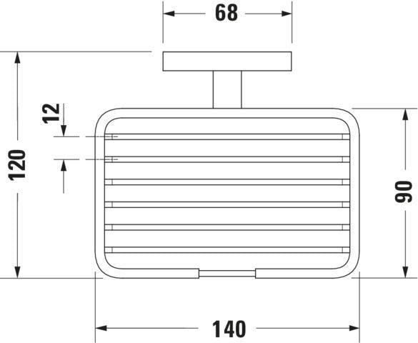 DURAVIT Karree Seifenschale aus Messing in Chrom – 120 x 140 x 65 mm, wandmontiert