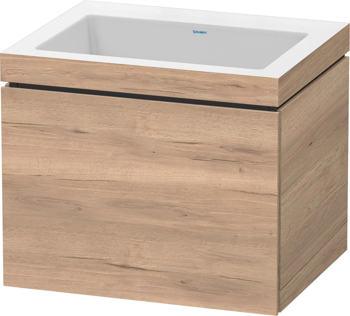 DURAVIT L-Cube c-bonded Waschtischunterbau 600 mm Eiche wandhängend mit Tip-on Technik