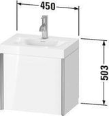 DURAVIT XViu Waschtischunterbauset 450 mm, 1 Tür, wandhängend, anthrazit, c-bonded