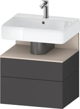 DURAVIT Qatego Waschtischunterbau 590 mm wandhängend, 1 Auszug, weiß Hochglanz, Nische Eiche Schwarz