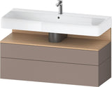 Duravit Qatego Waschtischunterbau 1190 mm – Weiß Matt mit Eiche Schwarz Nische, 1 Auszug, LED