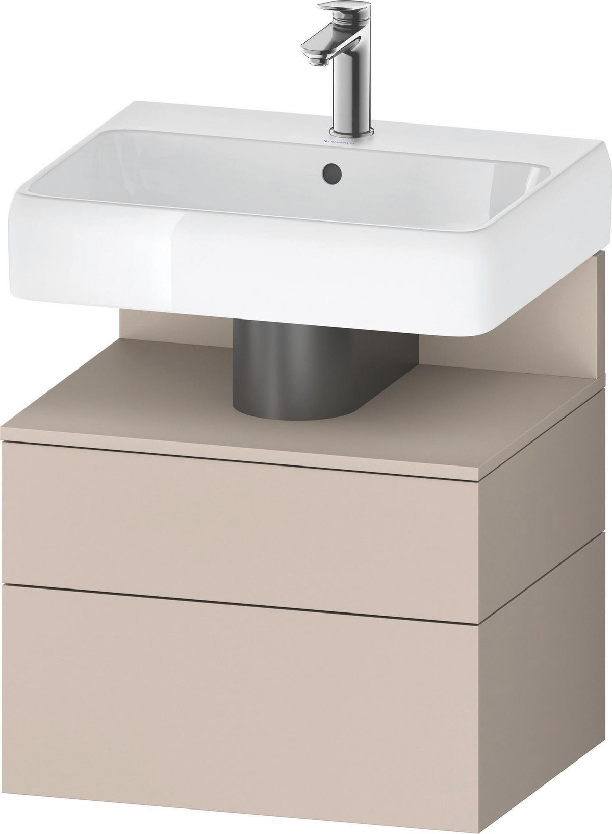 DURAVIT Qatego Waschtischunterbau 590 mm wandhängend, 1 Auszug, weiß Hochglanz, Nische Eiche Schwarz