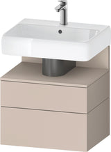 DURAVIT Qatego Waschtischunterbau 590 mm wandhängend, 1 Auszug, weiß Hochglanz, Nische Eiche Schwarz