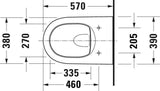 DURAVIT Wand-Tiefspül-WC Qatego Studio F. A. Porsche Collection 570 mm spülrandlos Weiß