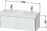Duravit XSQUARE Waschtischunterbau 1184 mm, 2 Auszüge, weiß matt – für DuraSquare
