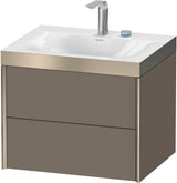 DURAVIT XViu Waschtischunterbau 600 mm mit 2 Schubkästen, champagner matt/dolomiti grey