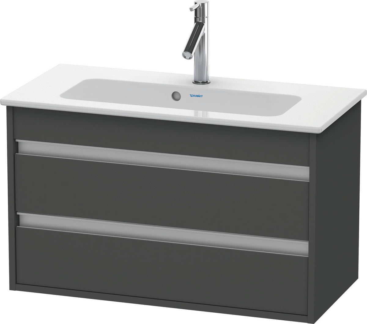 Duravit Ketho Waschtischunterbau 800 mm betongrau matt mit 2 Schubkästen und Soft-Close