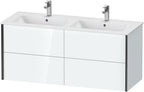 weiß hochglanz / Mitteldichte Faserplatte (MDF) / 4Schubk.,schwarz matt/weiß