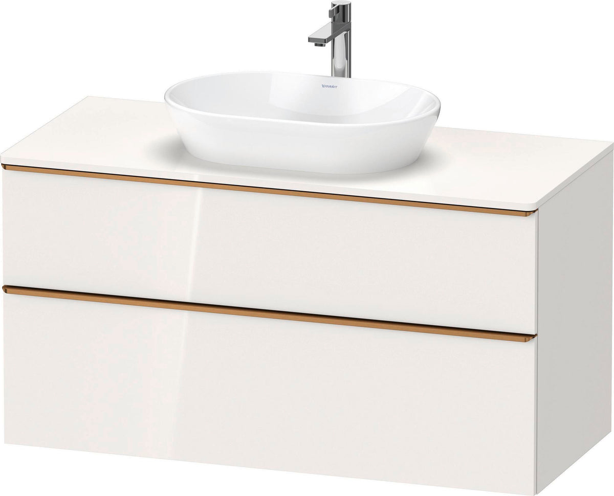DURAVIT D-Neo Konsolenwaschtischunterbau 1200 mm Eiche Schwarz Matt mit Bronze Griff