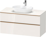 DURAVIT D-Neo Konsolenwaschtischunterbau 1200 mm Eiche Schwarz Matt mit Bronze Griff
