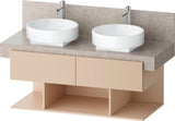 DURAVIT Balcoon Konsolenwaschtischunterbau 1200 mm Sandbeige Struktur mit 2 Schubkästen und 3 offenen Fächern