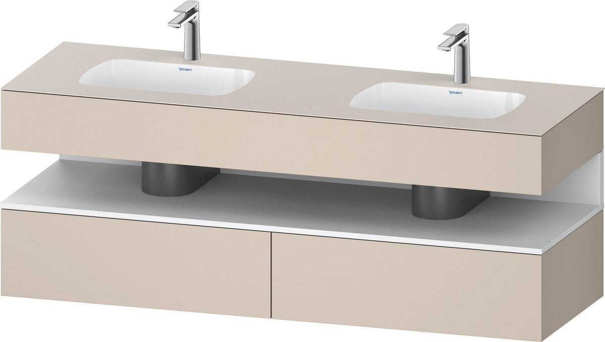 DURAVIT Qatego Studio F. A. Porsche Waschtischset 1600 mm mit Konsolenwaschtischunterbau, 2 Auszüge