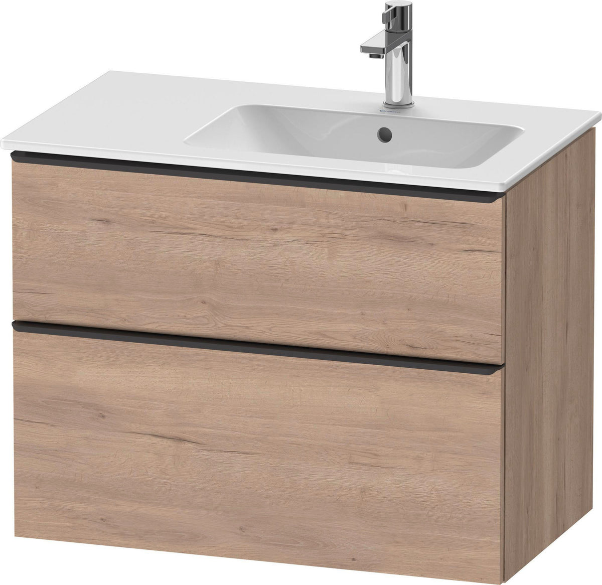DURAVIT D-Neo Waschtischunterbau 810 mm Weiß Matt mit Bronze Griff und Soft-Close