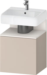 DURAVIT Qatego Waschtischunterbau 490 mm wandhängend, 1 Tür links, Weiß Matt mit Eiche Schwarz Nische