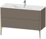 DURAVIT XViu Waschtischunterbau bodenstehend 1210 mm, 2 Auszüge, champagner matt/weiß matt
