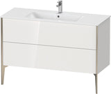 DURAVIT XViu Waschtischunterbau bodenstehend 1210 mm, 2 Auszüge, champagner matt/weiß matt