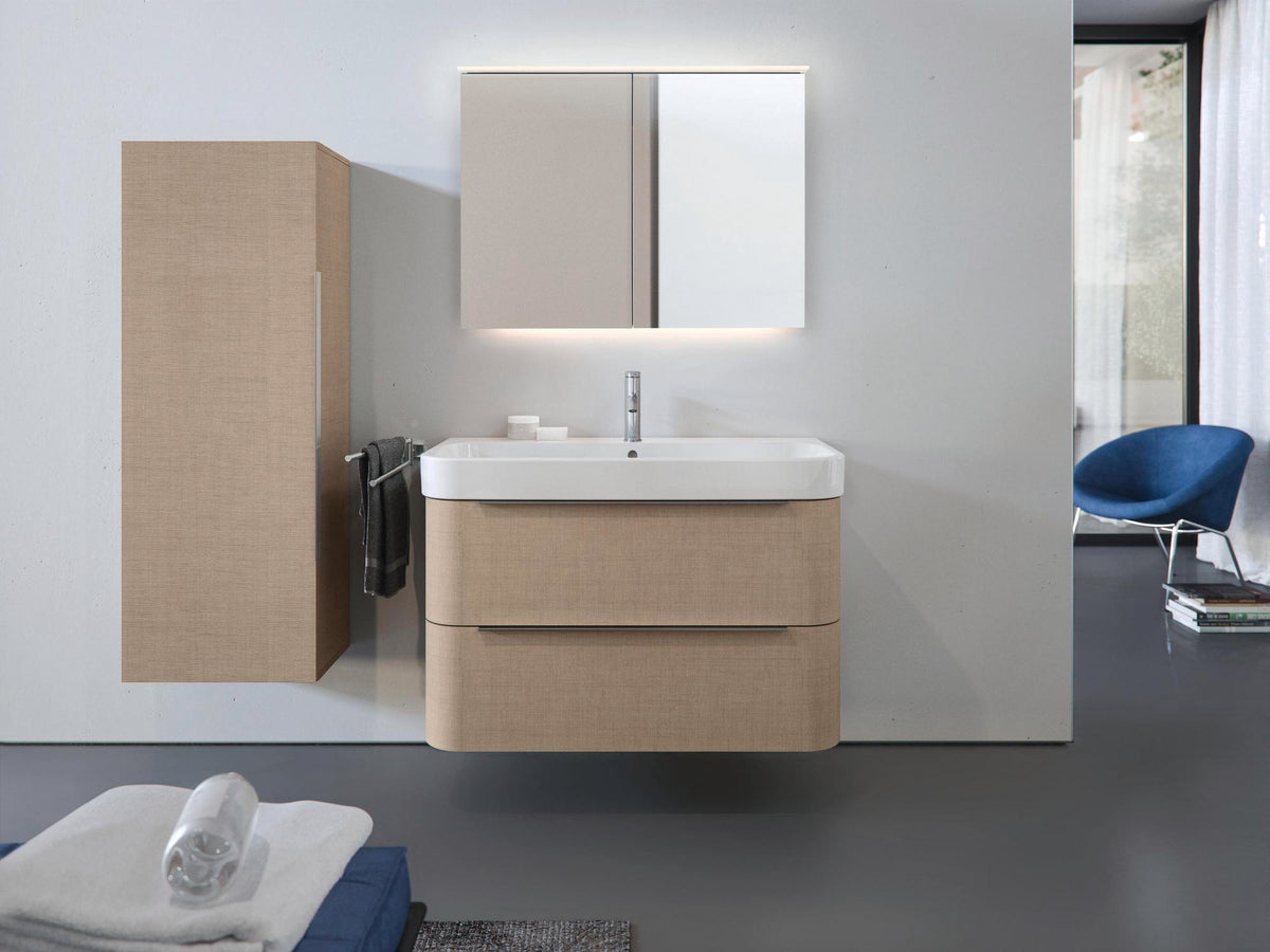 DURAVIT Möbelwaschtisch Happy D.2 800 mm mit WonderGliss, Überlauf & 1 Hahnloch – Weiß