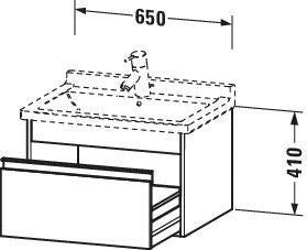 Duravit Ketho Waschtischunterbau wandhängend 455x650x410mm 1 Auszug weiß matt