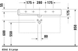 DURAVIT Waschtisch Vero 1000 mm mit Überlauf, Hahnloch Mitte, weiß