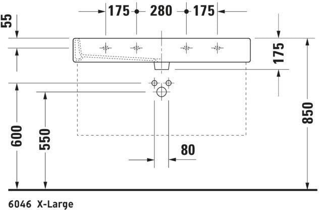 DURAVIT Waschtisch Vero 1000 mm mit Überlauf, Hahnloch mittig, WonderGliss, weiß