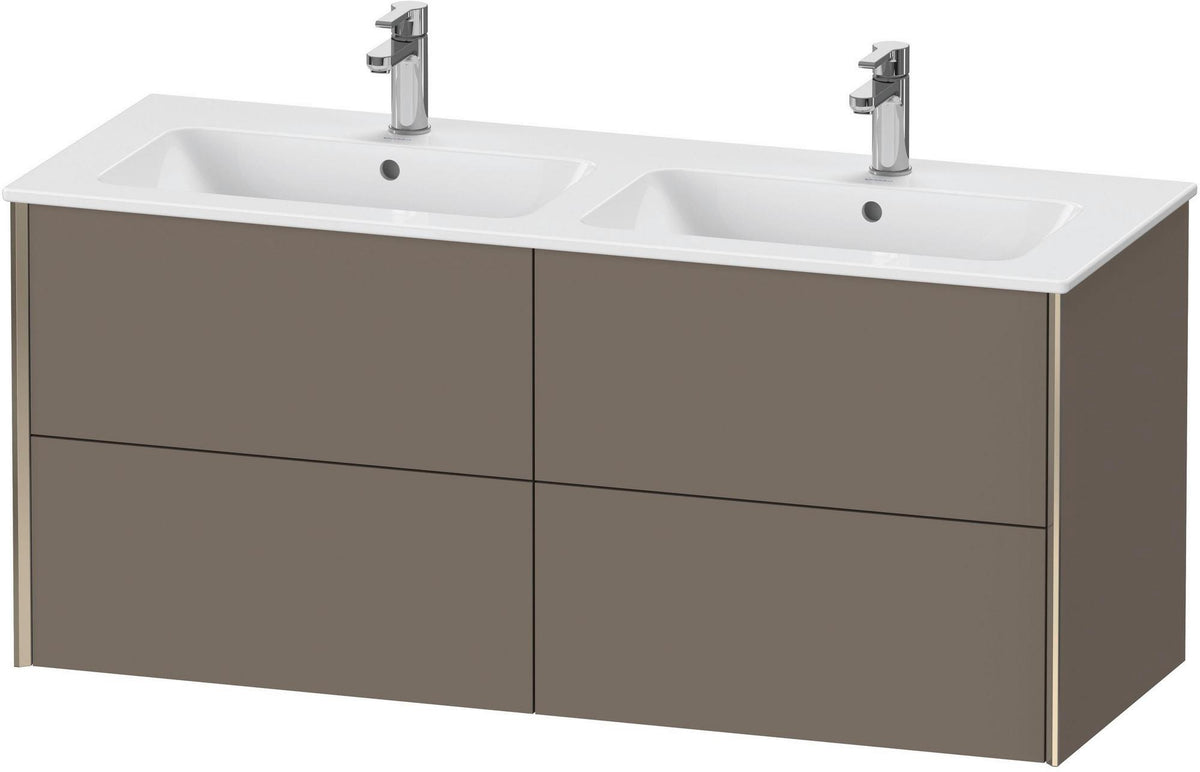 Duravit XViu Waschtischunterbau wandhängend 1280 mm, 4 Schubkästen, champagner matt/weiß matt