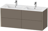 Duravit XViu Waschtischunterbau wandhängend 1280 mm, 4 Schubkästen, champagner matt/weiß matt