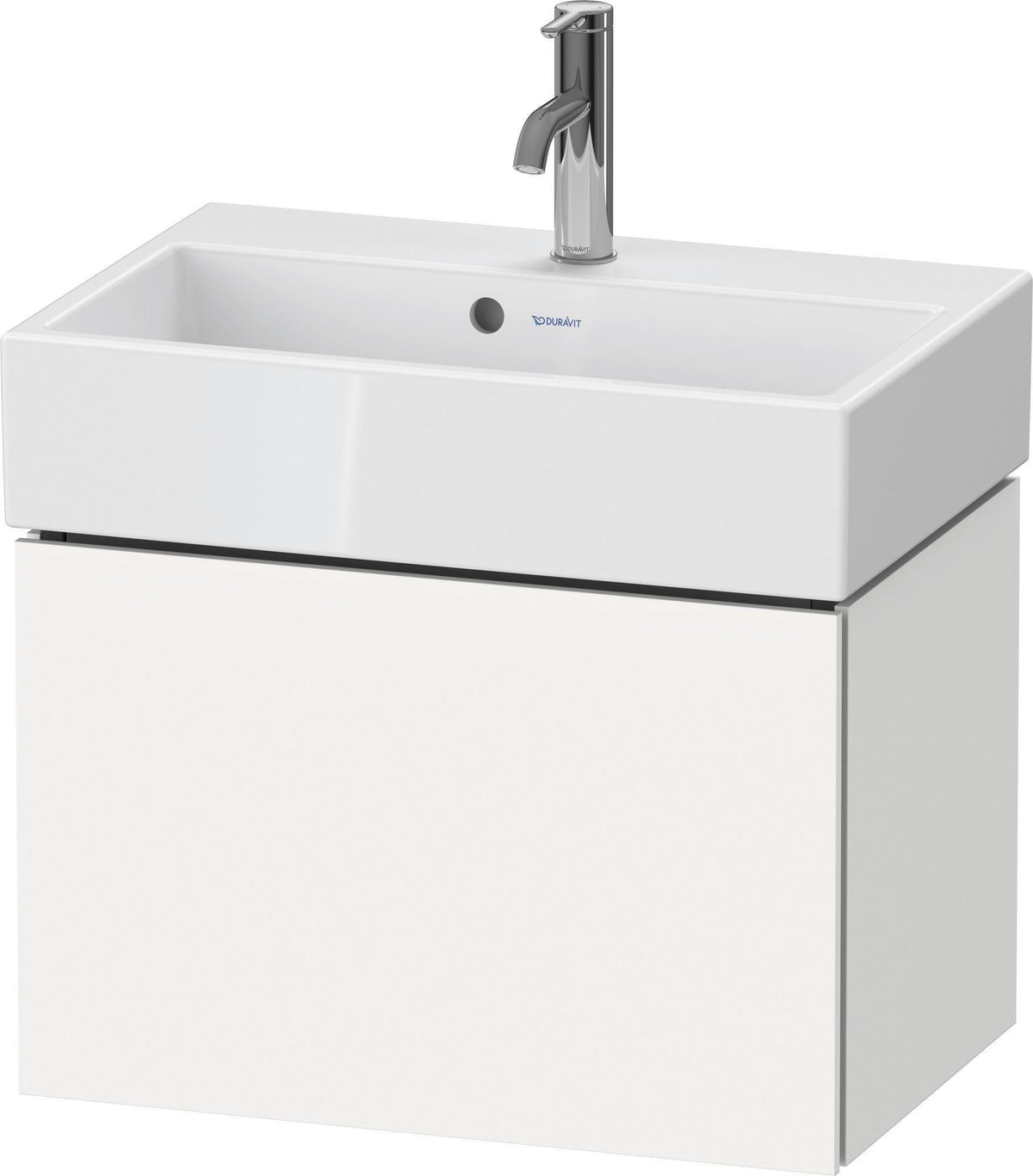 DURAVIT L-Cube Waschtischunterbau wandhängend 584 mm Weiß Matt mit 1 Auszug und Tip-On-Technik