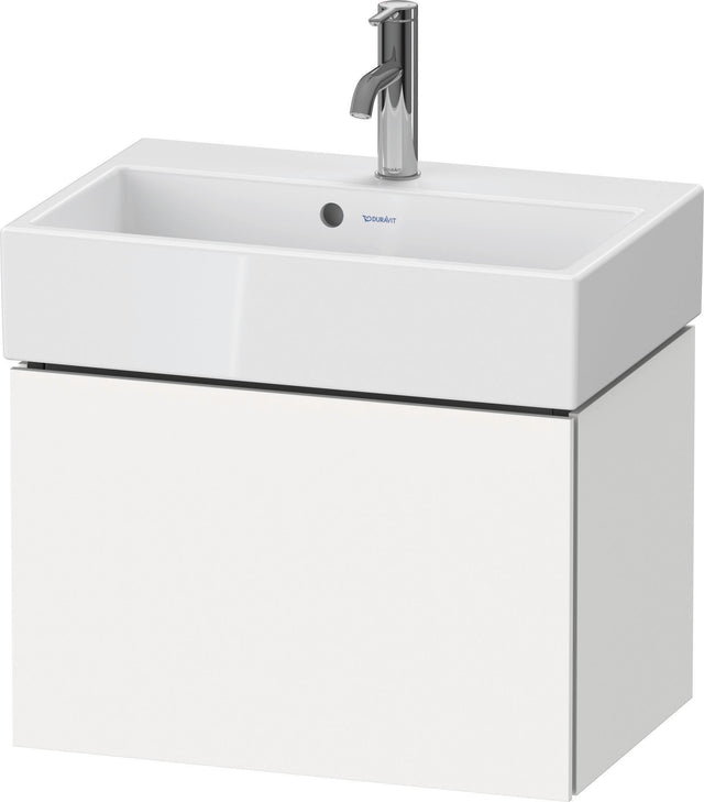 DURAVIT L-Cube Waschtischunterbau wandhängend 584 mm Weiß Matt mit 1 Auszug und Tip-On-Technik