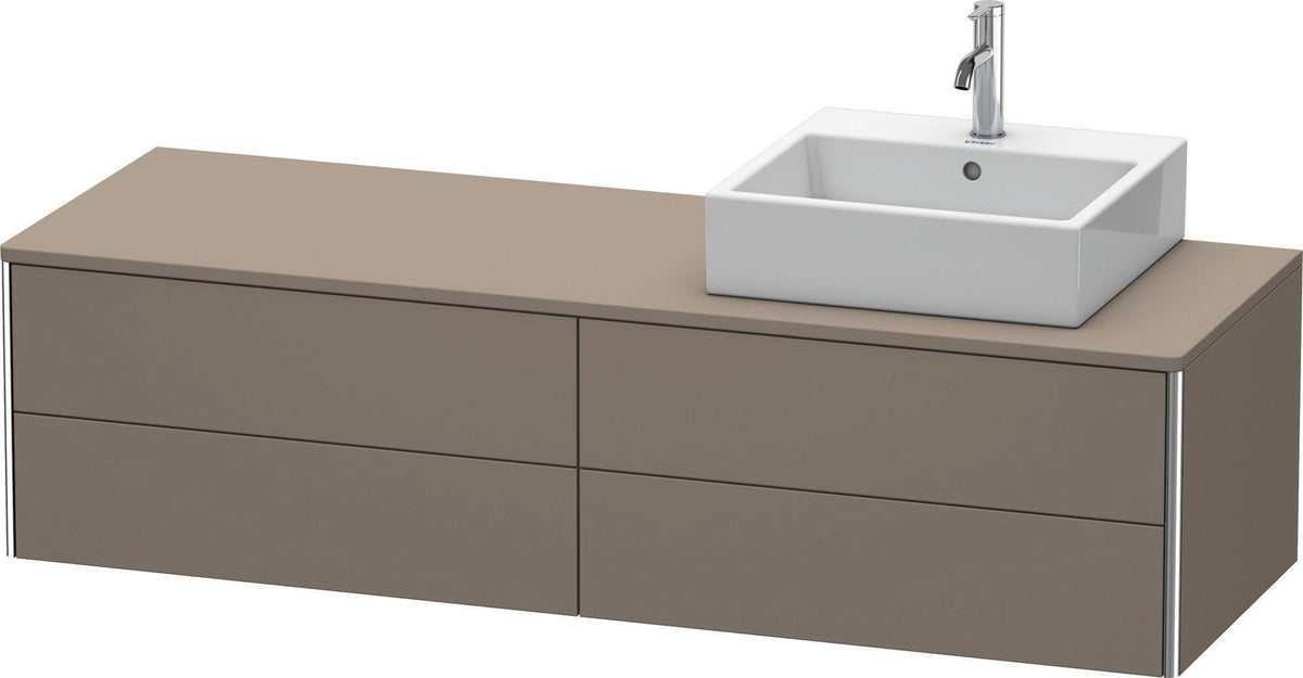 Duravit XSquare Waschtischunterbau 1600 mm betongrau matt, 4 Schubkästen, wandhängend