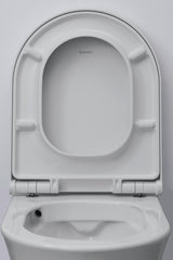DURAVIT WC-Sitz White Tulip mit Absenkautomatik, Scharniere Edelstahl, weiß, 466x372x65 mm