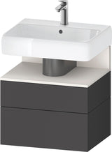 DURAVIT Qatego Waschtischunterbau 590 mm wandhängend, 1 Auszug, weiß Hochglanz, Nische Eiche Schwarz