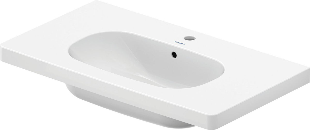 Duravit D-Code Möbelwaschtisch 850 mm mit Überlauf und Hahnlochbank – Weiß