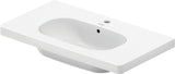 Duravit D-Code Möbelwaschtisch 850 mm mit Überlauf und Hahnlochbank – Weiß